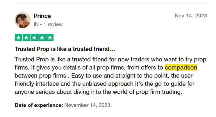 trading tools by The Trusted Prop trustpilot review proof 1  